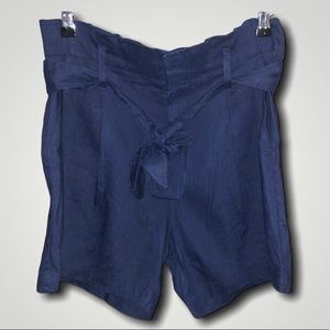 NWT Navy Blue Paper Bag Shorts Size M